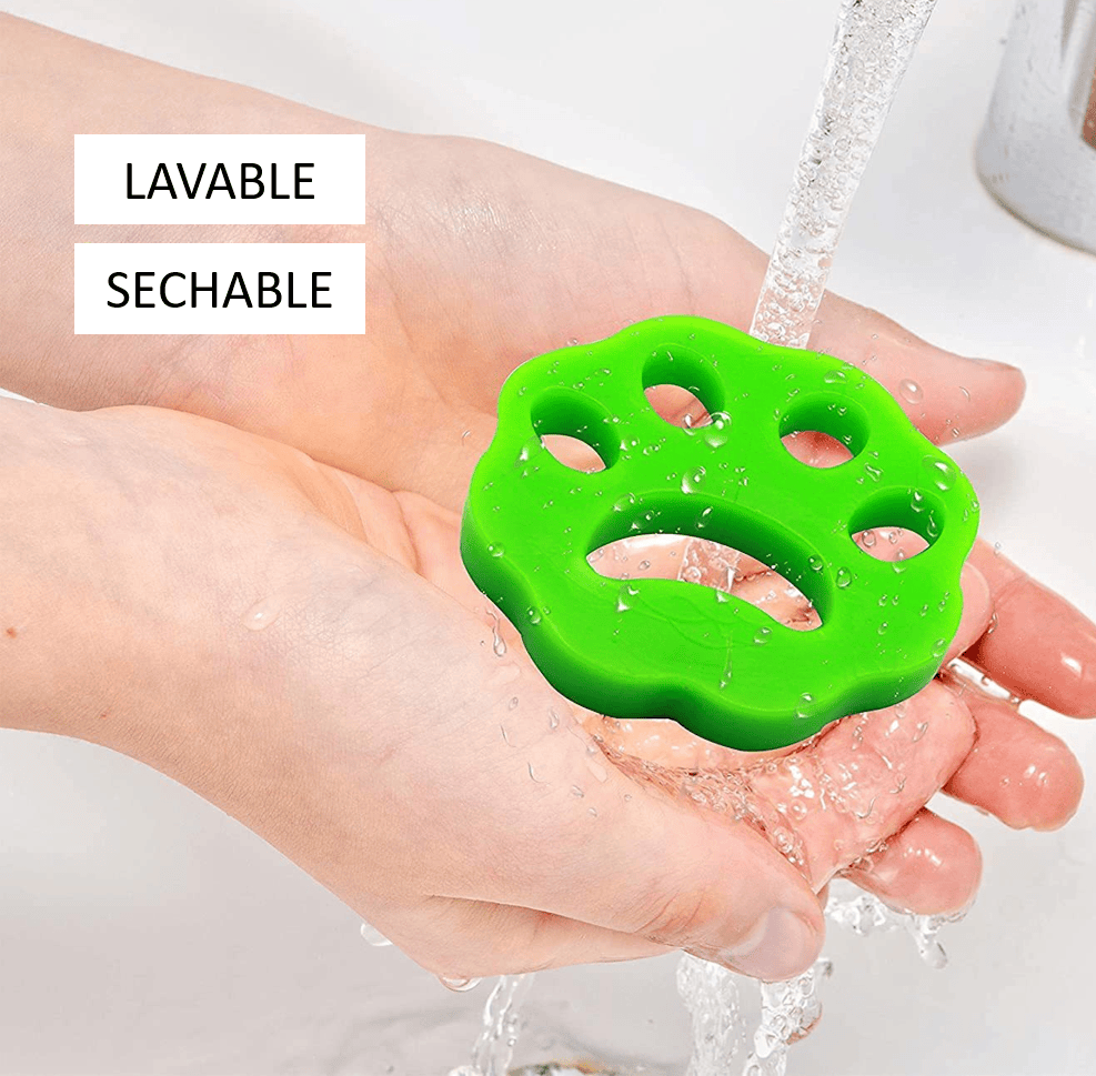 Attrape poils machine à laver en utilisation