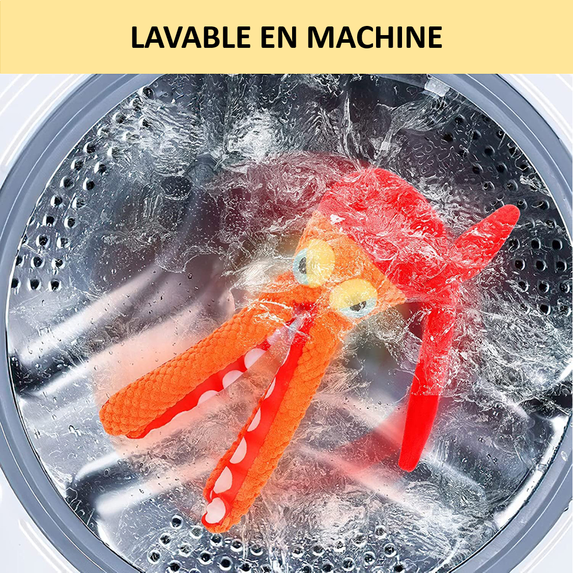 Poulpe en peluche lavable en machine
