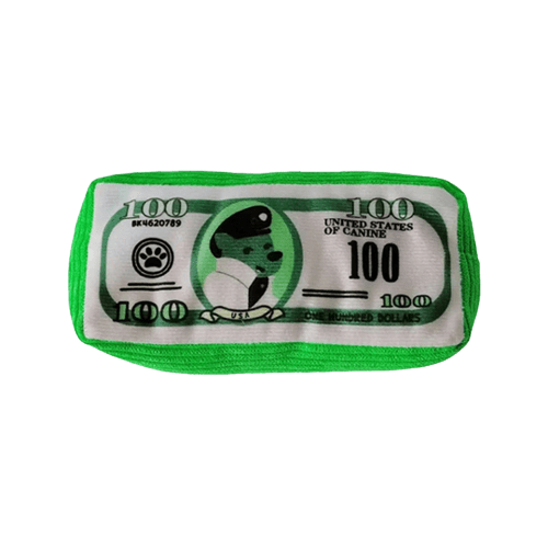 Peluche pour chien en forme de liasse de billet