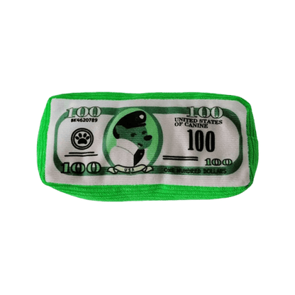 Peluche pour chien en forme de liasse de billet