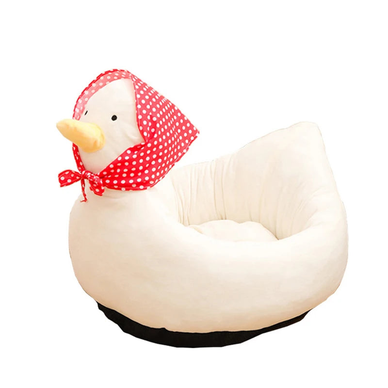 Grand lit pour chat en forme de canard