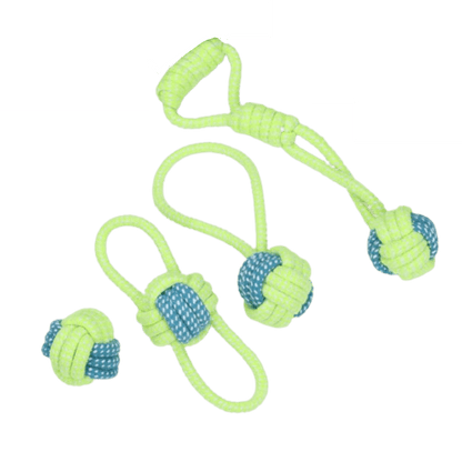 Lot de 4 cordes vertes à mâcher pour chien