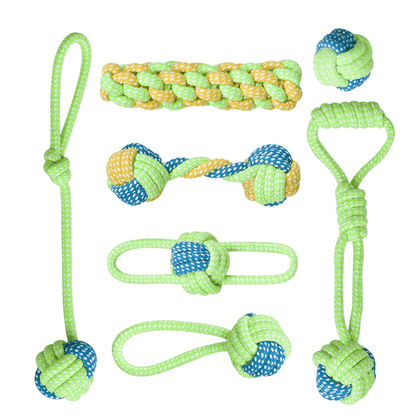 Lot de cordes vertes à mâcher pour chien