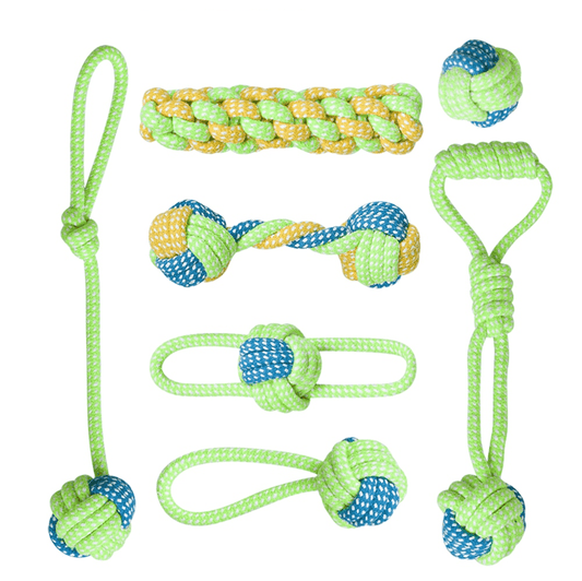 Lot de cordes vertes à mâcher pour chien