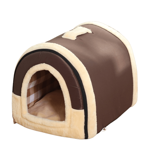 Niche d'intérieur pliable marron pour chat et chien
