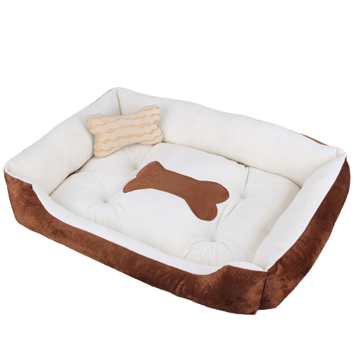 Lit coussin moelleux avec rebords pour chiens et chats - gamme marron