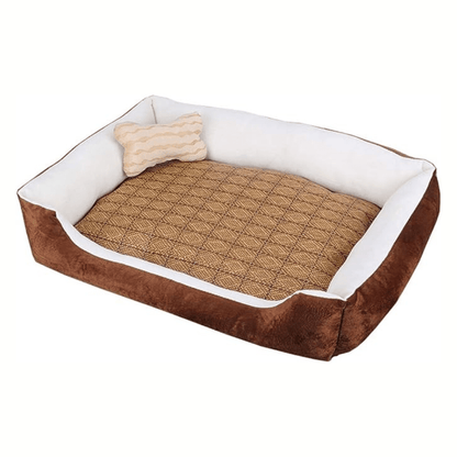 Lit coussin marron moelleux avec rebords pour animaux