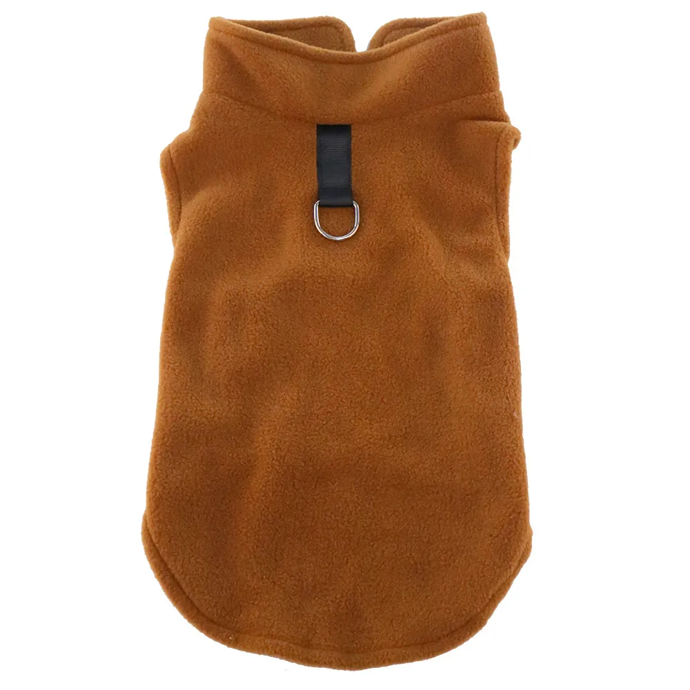 Pull polaire simple marron pour chien