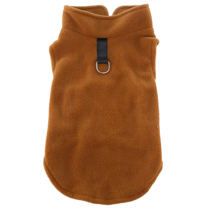 Pull polaire simple marron pour chien