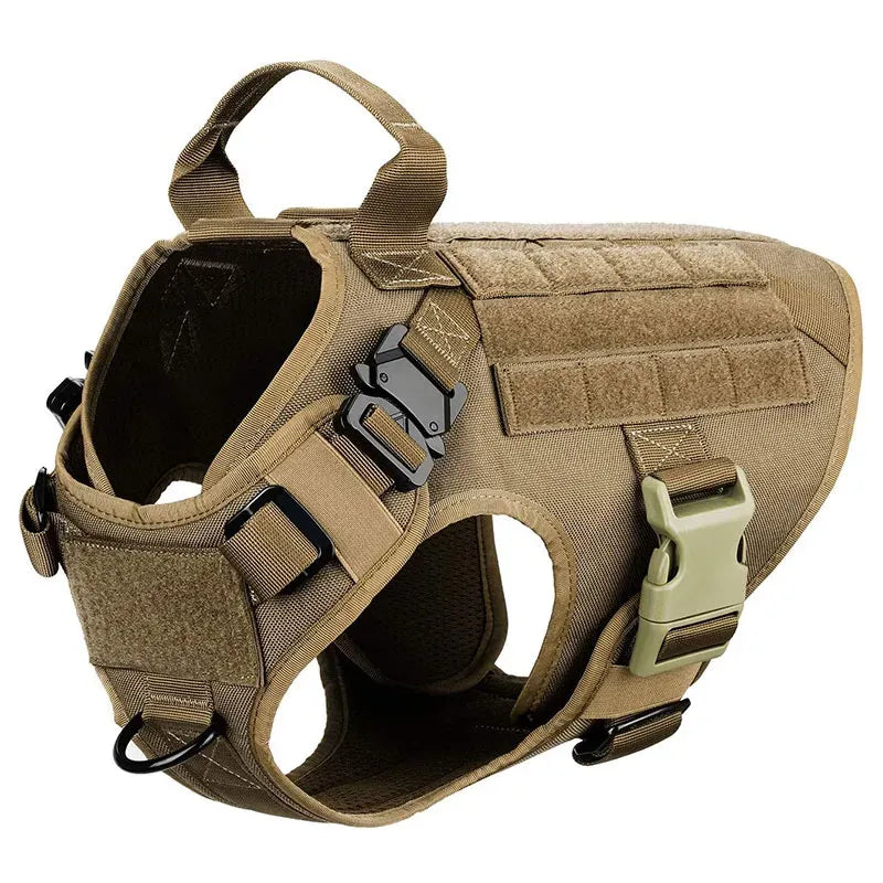 harnais tactique militaire marron pour chien