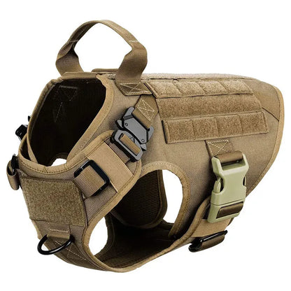 harnais tactique militaire marron pour chien
