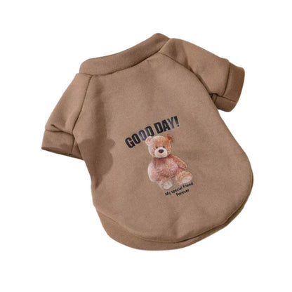 Pull marron à manches ours Good Day pour chien