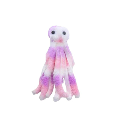 Jouet peluche pieuvre pour chat - Rose / Blanc / Violet