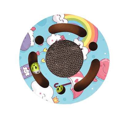 Grattoir rond pour chat multicolor