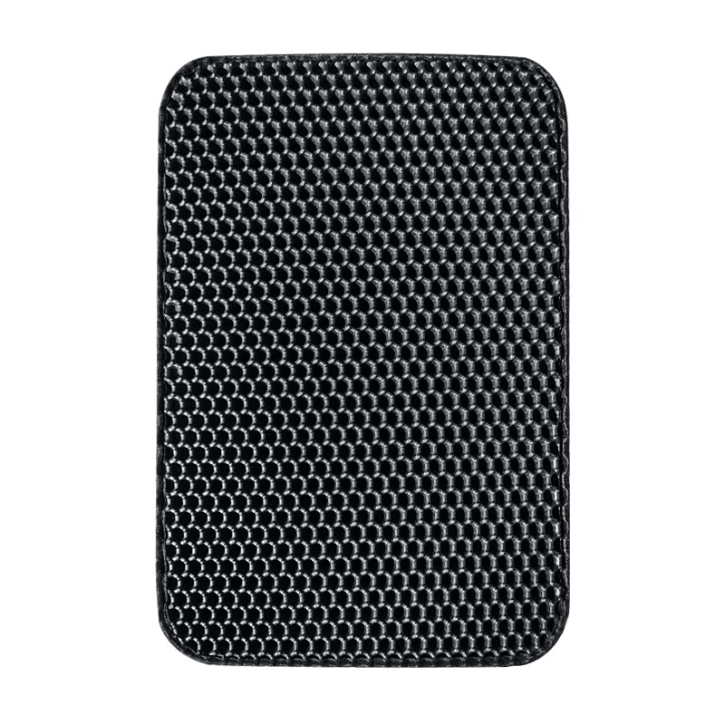 Tapis noir de litière en polymère pour chat