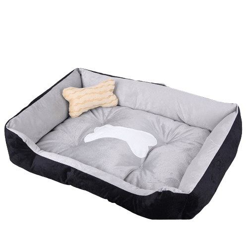 Lit coussin moelleux avec rebords pour chiens et chats - gamme noir