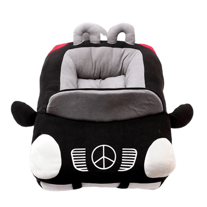 Lit en forme de voiture noire pour animaux de compagnie