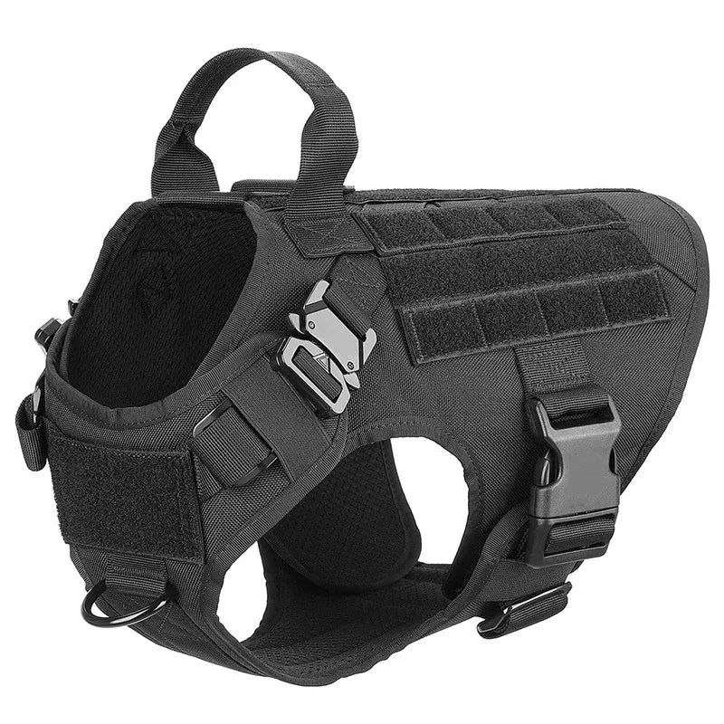 harnais tactique militaire noir pour chien