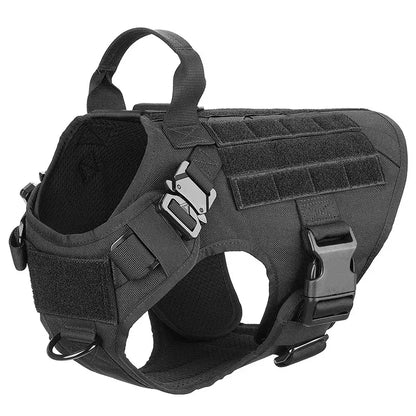 harnais tactique militaire noir pour chien