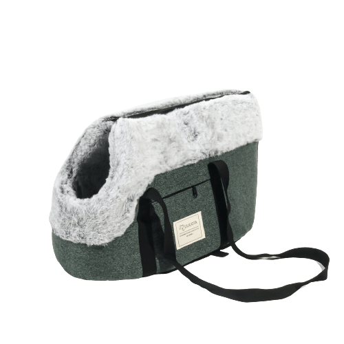 Sac d'épaule noir à fourrure pour chien et chat