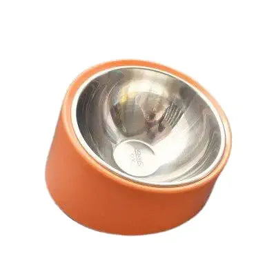 Grand bol surélevé orange pour animaux