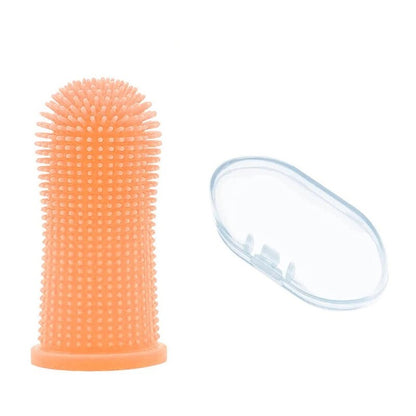 Brosse à dents orange pour chien