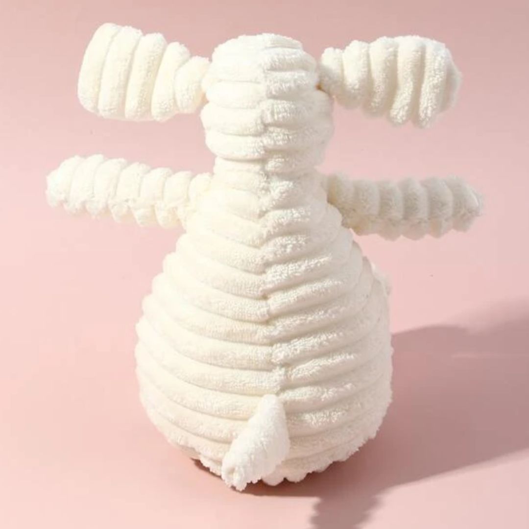 Dos de notre peluche côtelée mouton pour chien