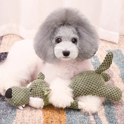 Jouet sonore en peluche côtelée