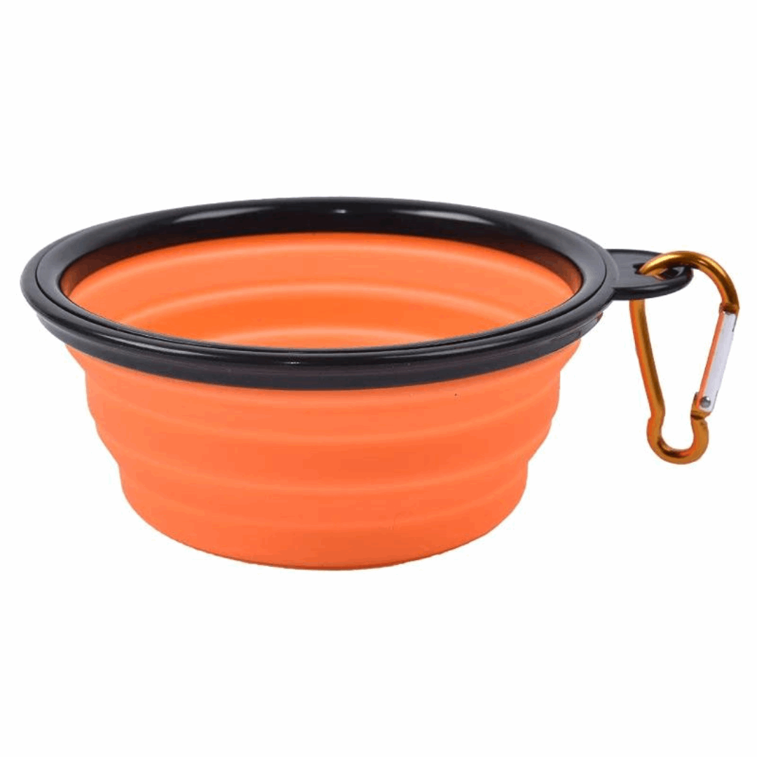 Gamelle de voyage orange pour chien