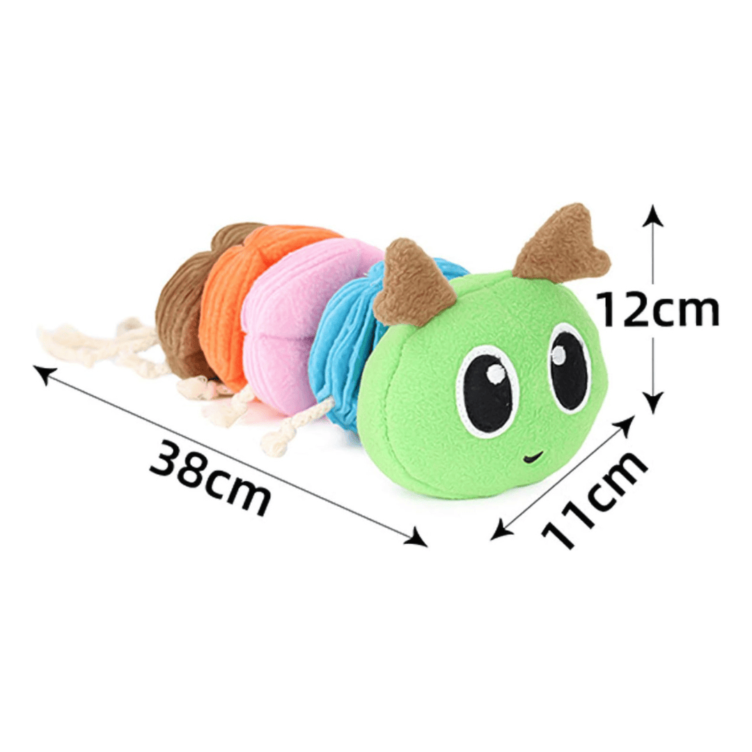 Dimensions du jouet de fouille pour chien en forme de chenille