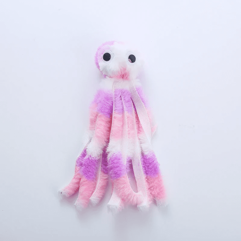 Jouet peluche pieuvre pour chat - Violet / Rose / Blanc