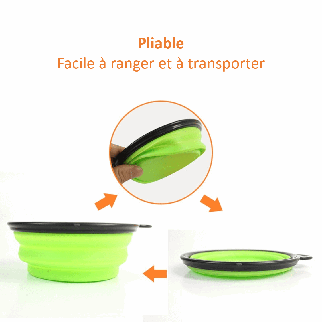 Gamelle de voyage pliable pour chien 