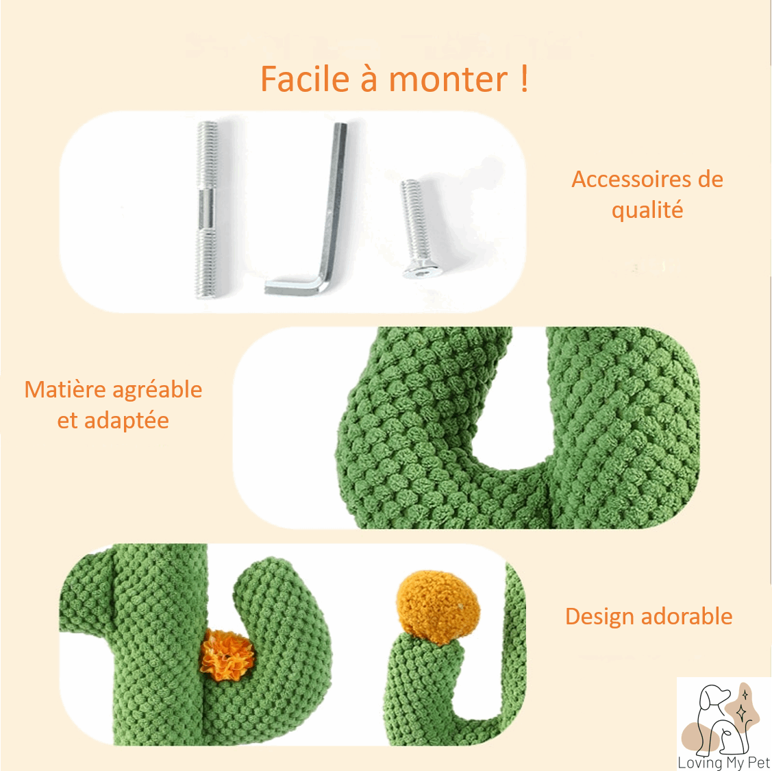 Présentation du griffoir pour chat en forme de cactus