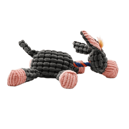 peluche pour chien en forme d'âne vue de profil