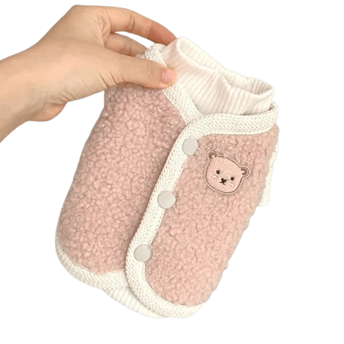 Gilet chaud d'hiver rose pour chien
