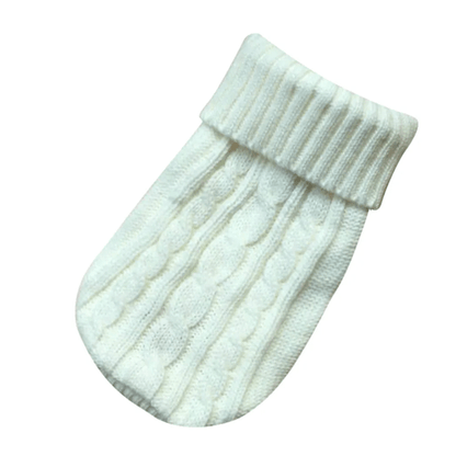 Pull tricoté blanc pour chien et chat