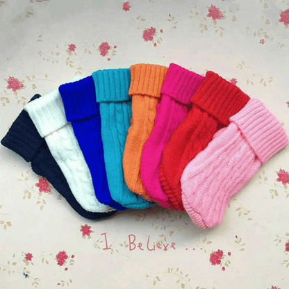 Gamme de coloris de notre pull tricoté pour chien et chat