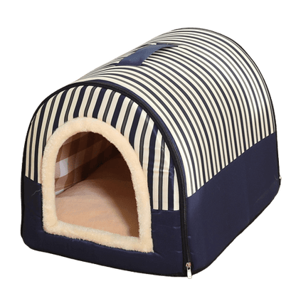 Niche d'intérieur pliable rayures pour chat et chien