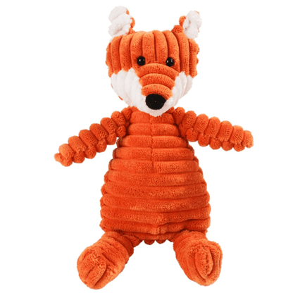 Peluche côtelée renard pour chien