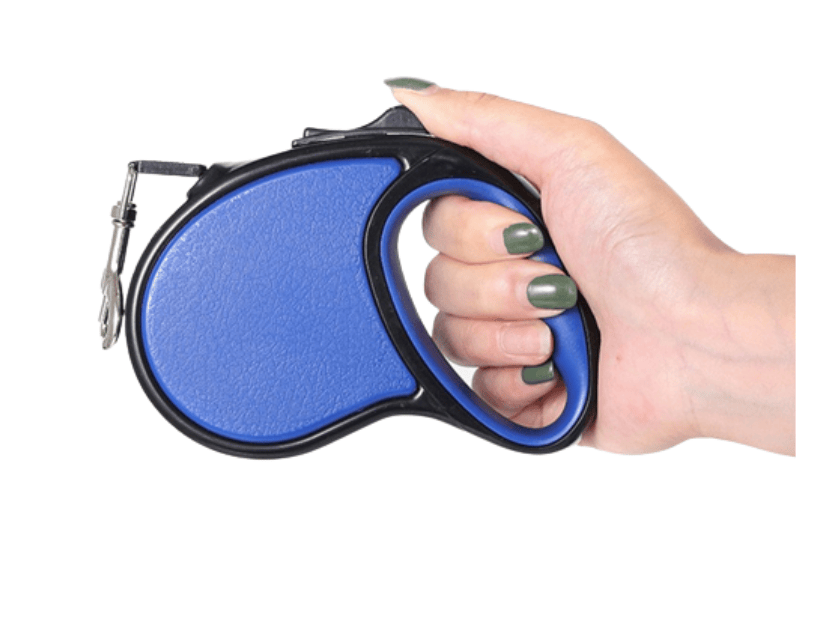 Laisse enrouleur bleue pour chien