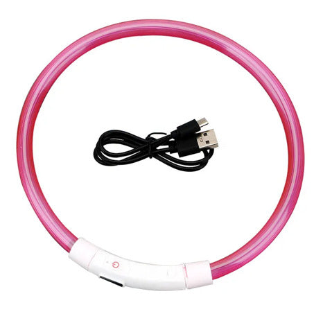 Collier à LED rose pour chien