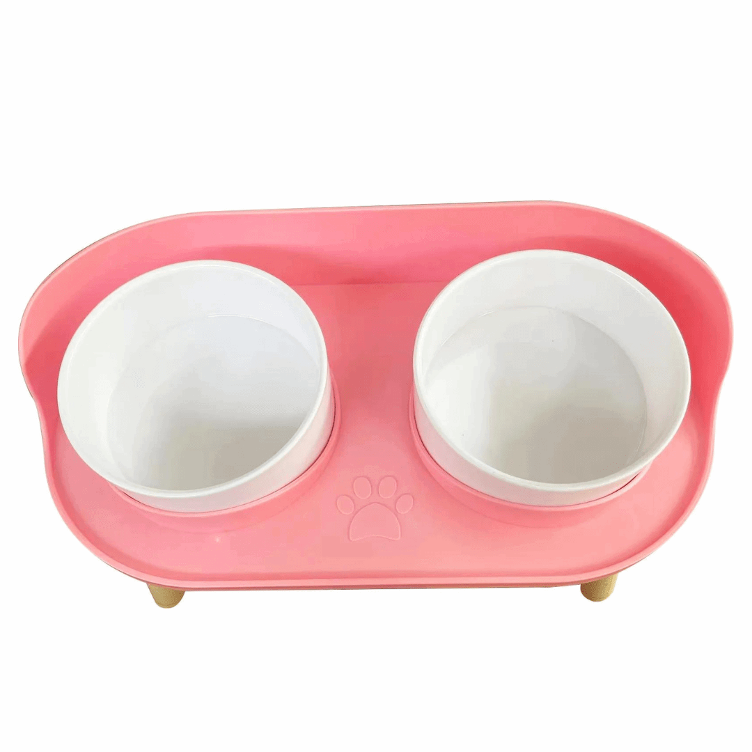Mangeoire design rose pour animaux