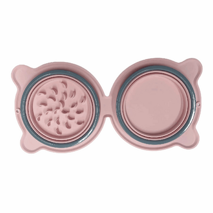 Gamelle pliable en silicone rose pour animaux