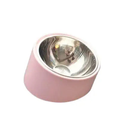 Grand bol surélevé rose pour animaux