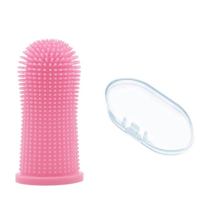 Brosse à dents rose pour chien