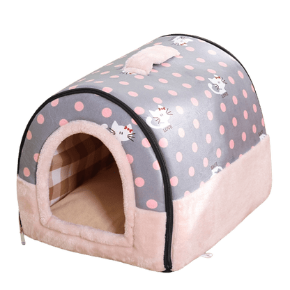 Niche d'intérieur pliable rose pour chat et chien