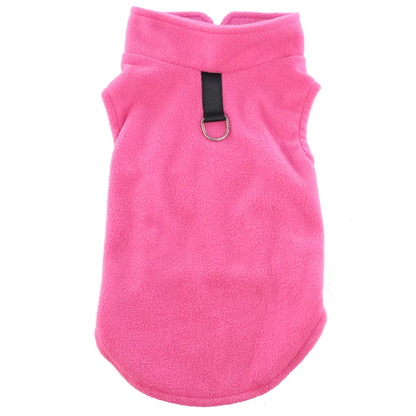 Pull polaire simple rose pour chien