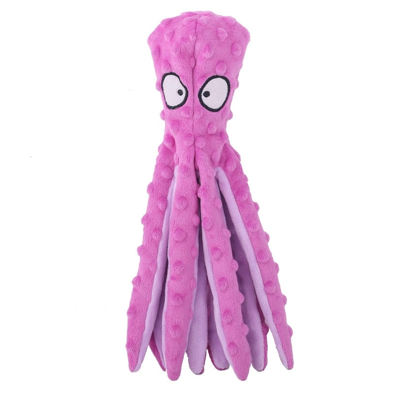 Peluche pieuvre rose à mâcher pour chien