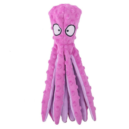 Peluche pieuvre rose à mâcher pour chien
