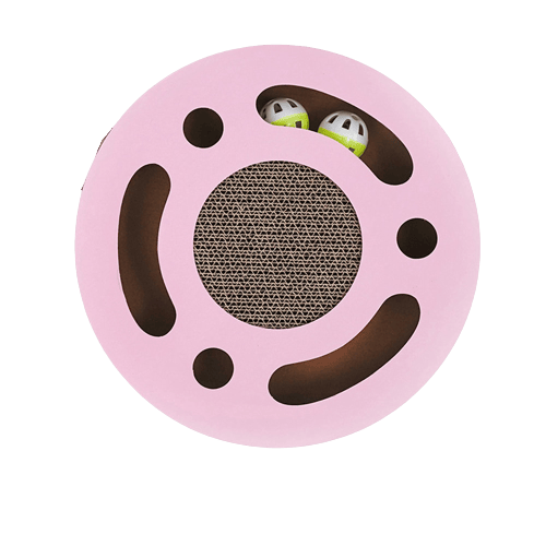 griffoir rond pour chat rose